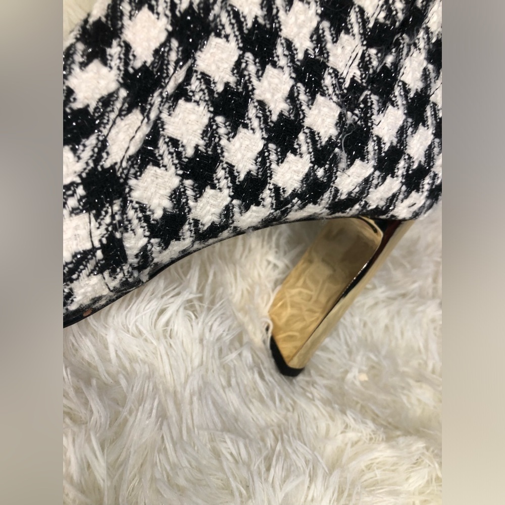 Black and White Houndstooth Women's Boots size 8.5 - Picture 7 of 16